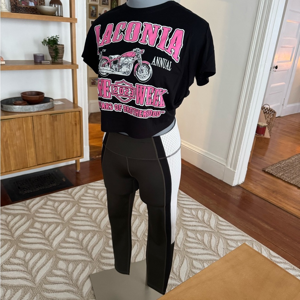 Athleta olive/black/white leggings - size small